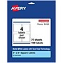 Avery Laser/Inkjet Square Multipurpose Labels, 4" x 4", Matte White, 100 Labels/Pack (94100)~#|#~74FB7E90-A65A-4397-AF17AF1AE2CFE29D_sc7
