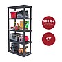 Iris 5-Shelf Plastic Shelving Unit, 73.4" x 35.9" x 17.9", Black (140103)~#|#~750540DA-4CA8-4E10-A7DD7F40540E2425_sc7