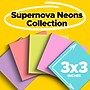 Post-it Super Sticky Notes, 3" x 3", Supernova Neons Collection, 90 Sheet/Pad, 5 Pads/Pack (654-5SSMIA)~#|#~750C09D0-55C9-4F15-B051769B9BAA96E8_sc7