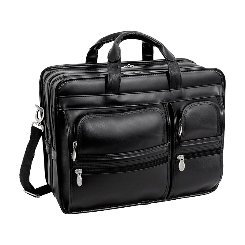 McKleinUSA CLINTON 17" Leather Rolling Laptop Bag, Brown (88444) image 1