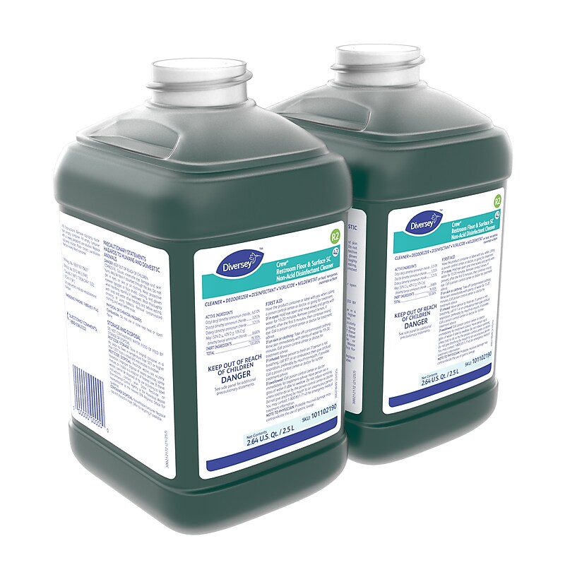 Crew Disinfectant for Diversey J-Fill, Fresh, 2.5 L / 2.64 U.S. Qt., 2/Carton (101102190) image 1
