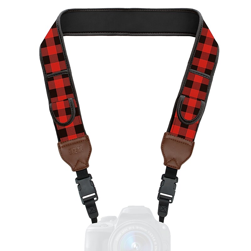USA GEAR TrueSHOT Camera Neck Strap, Red Plaid (GRCMMS0100RPWS) image 1