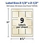 Avery Pearlized Ivory Square Multipurpose Labels, 2.5" x 2.5", Ivory, 900/Box (94104)~#|#~751AD65E-9452-4C32-9BF32B01D4B1FCF6_sc7