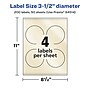 Avery Pearlized Ivory Circle Multipurpose Labels, 3.5" Dia., Ivory, 200/Box (94514)~#|#~751FC7FF-17B1-4481-BC6C352FF7BD8512_sc7