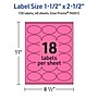 Avery Laser/Inkjet Oval Multipurpose Labels, 1.5" x 2.5", Bright Pink, 720/Pack (94051)~#|#~752119BA-59BE-41BA-BB7A3C19B7408256_sc7