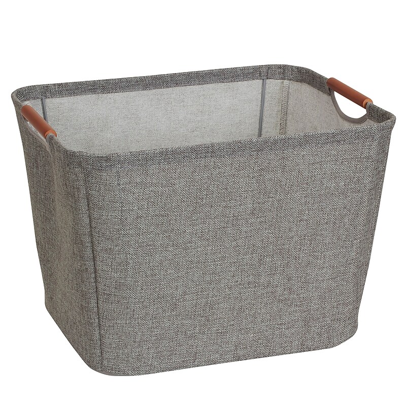 Household Essentials Medium Fabric Storage Bin, 11" x 16"x 13", 39.61 Qt., Gray (624) image 1