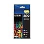 Epson T802 Black/Cyan/Magenta/Yellow Standard Yield Ink Cartridge, 4/Pack   (T802120-BCS)~#|#~75262DC8-16FF-450D-9F467C3125F795D3_sc7