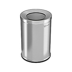 HLS Commercial Stainless Steel Trash Can with Open Lid, 26-Gallon