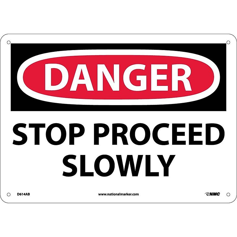 Danger, Stop Proceed Slowly, 10X14, .040 Aluminum, Danger Sign image 1