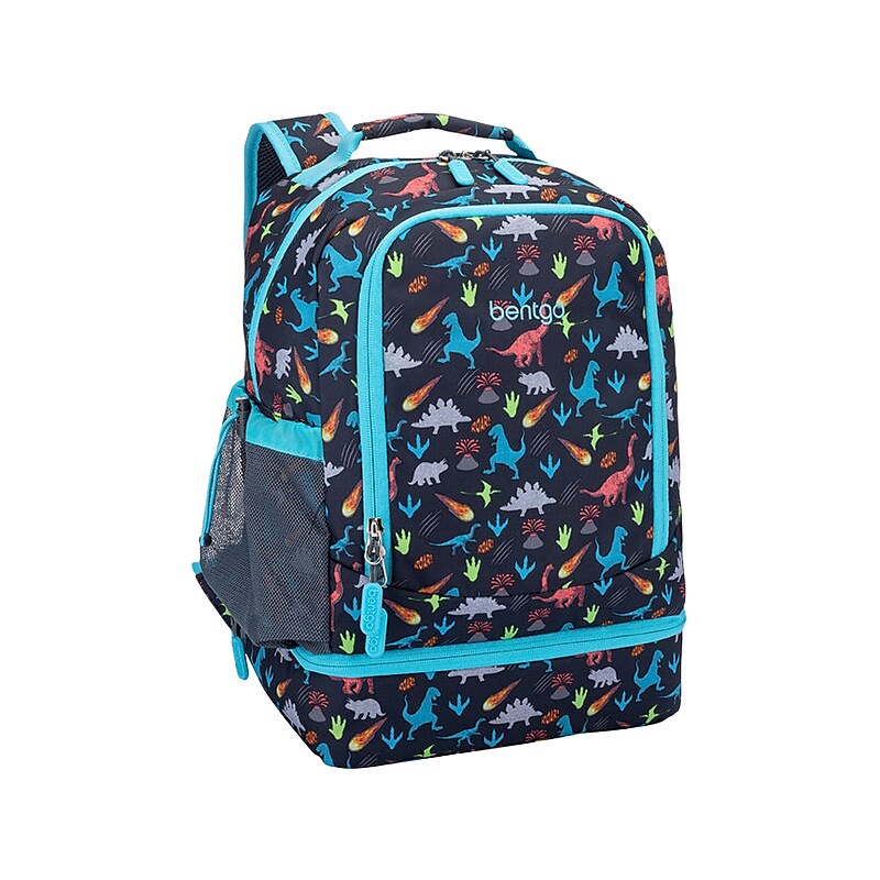 bentgo Kids Prints Dinosaur Backpack with Lunch Box, Multicolor (BGBKPAK-DNO) image 1
