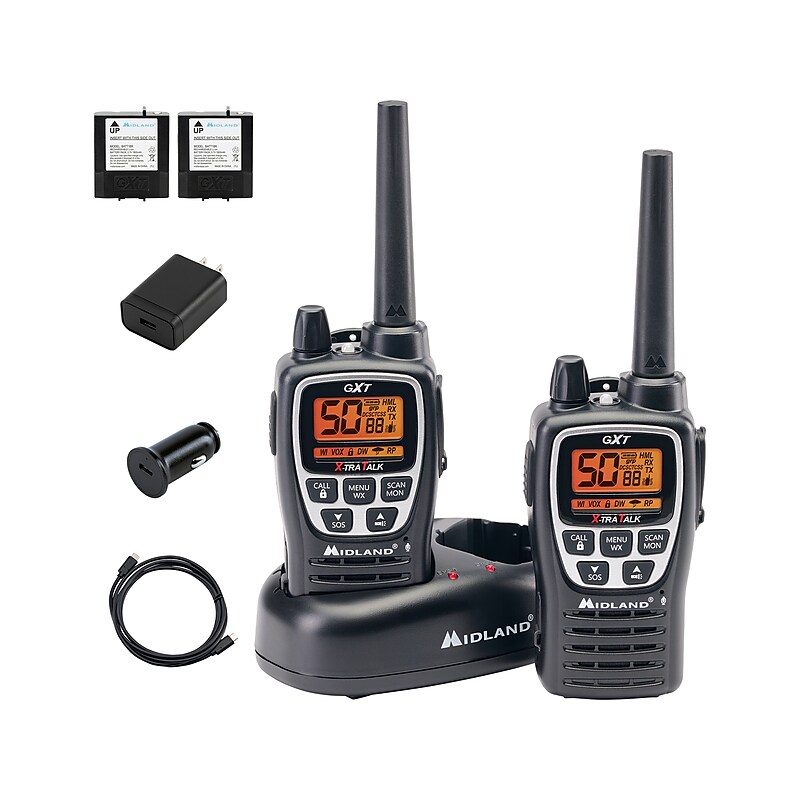 Midland GXT3000 Two Way Radio Kit, Black (GXT3000VP4) image 1