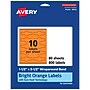 Avery Laser/Inkjet Multipurpose Decorative Edge Labels, 1.5" x 3.5", Bright Orange, 800/Box (94122)~#|#~752DC456-B6C8-46B5-9D4707975DE669ED_sc7