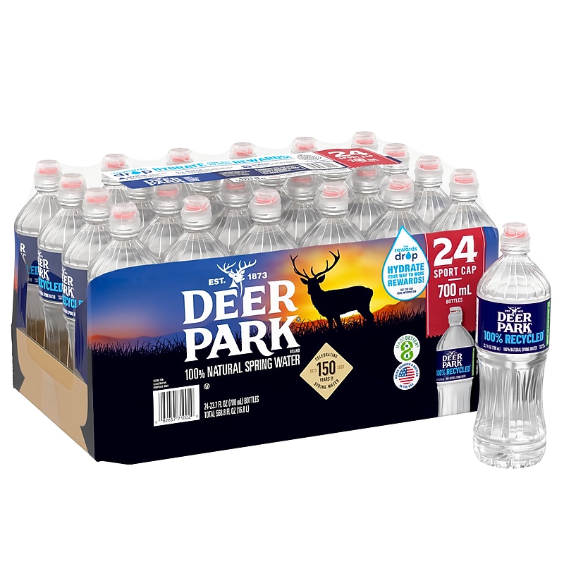 Deer Park Sport Cap 100% Natural Spring Water, 23.7 oz., 24/Carton (12255163) image 1