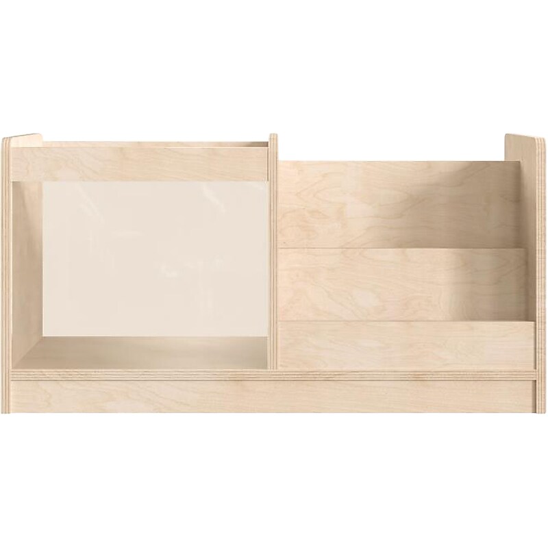 Flash Furniture Bright Beginnings Book Display with Transparent Storage Bin, 16"H x 31.5"W x 13"D, Brown (MK-KE20789-GG) image 1