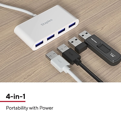 thumbnail image 2 of Staples 7-Port USB 3.0 Hub – New In Box, Powered, 3ft Cable, Universal Compatibility 2 of 5