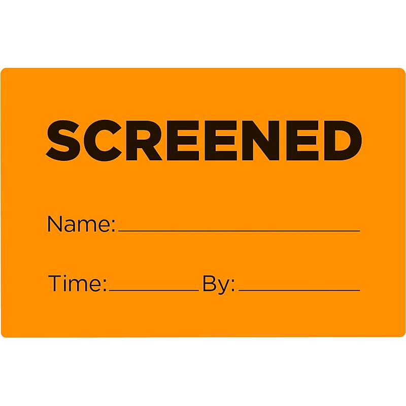 Cosco Paper SCREENED Safety Label, 2" x 3", Fluorescent Orange, 100/Roll (098459PK100) image 1