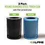 Alpine Industries 4460 Steel Mesh Trash & Recycling Bin Combo with Flat Lid and Liner, 36 Gallon, Black/Blue (ALP4460-01-E)~#|#~753CBF6E-5C13-4BBC-8D113065B0249D9E_sc7