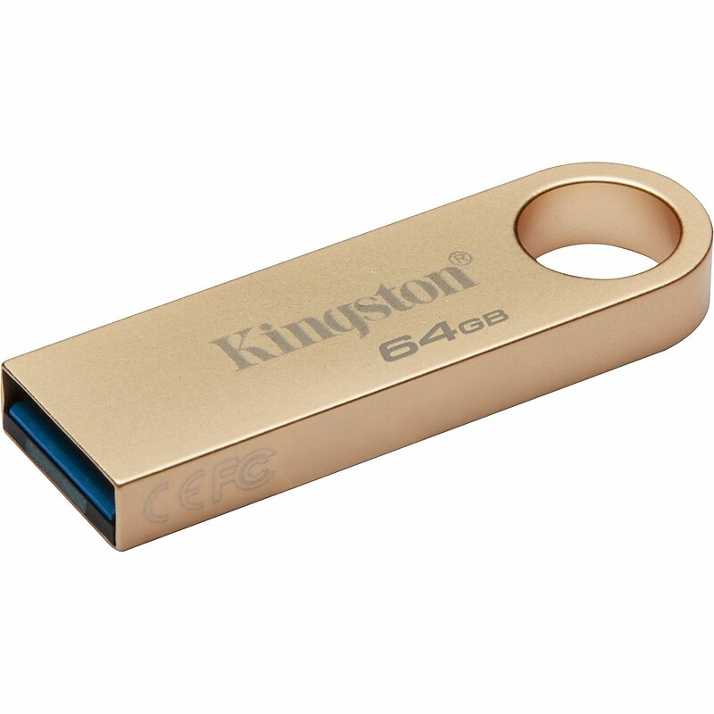 Kingston DataTraveler SE9 G3 64GB USB 3.1 Type A Flash Drive, Gold (DTSE9G364GB) image 1