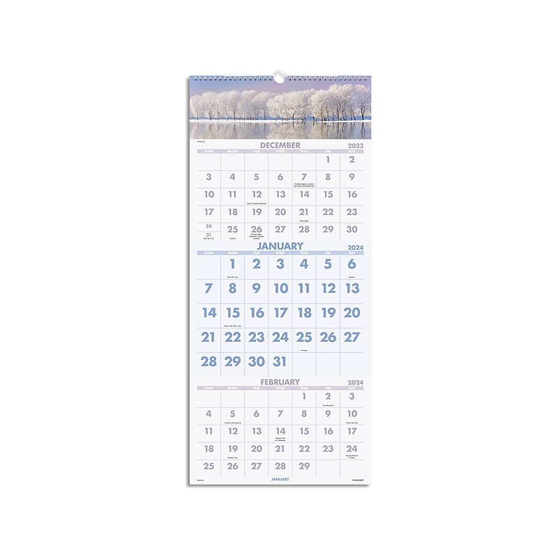 2024 AT-A-GLANCE Scenic 12" x 27" Three-Month Wall Calendar (DMW503-28-24) image 1