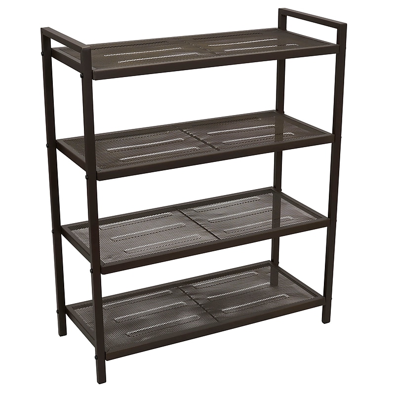 Household Essentials 4-Tier Metal Shoe Rack, Espresso Bronze (2163-1) image 1
