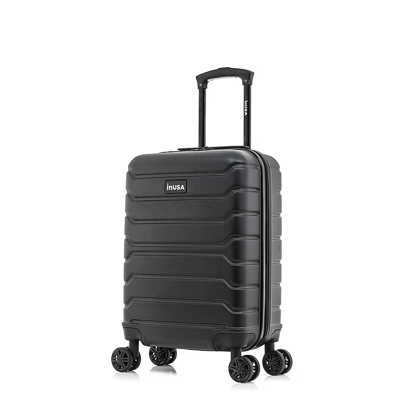 InUSA Trend 20" Hardside Carry-On Suitcase, 4-Wheeled Spinner, TSA Checkpoint Friendly, Black (IUTRE00S-BLK) image 1