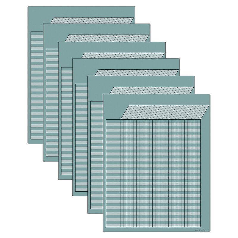 Teacher Created Resources Calming Blue Incentive Write-On/Wipe-Off Chart, 6/Bundle (TCR7921-6) image 1