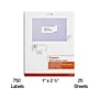 Staples Laser/Inkjet Address Labels, 1" x 2-5/8", White, 30 Labels/Sheet, 25 Sheets/Pack (ST18054-CC)~#|#~756955B2-2585-4987-AECA8FF52054999B_sc7