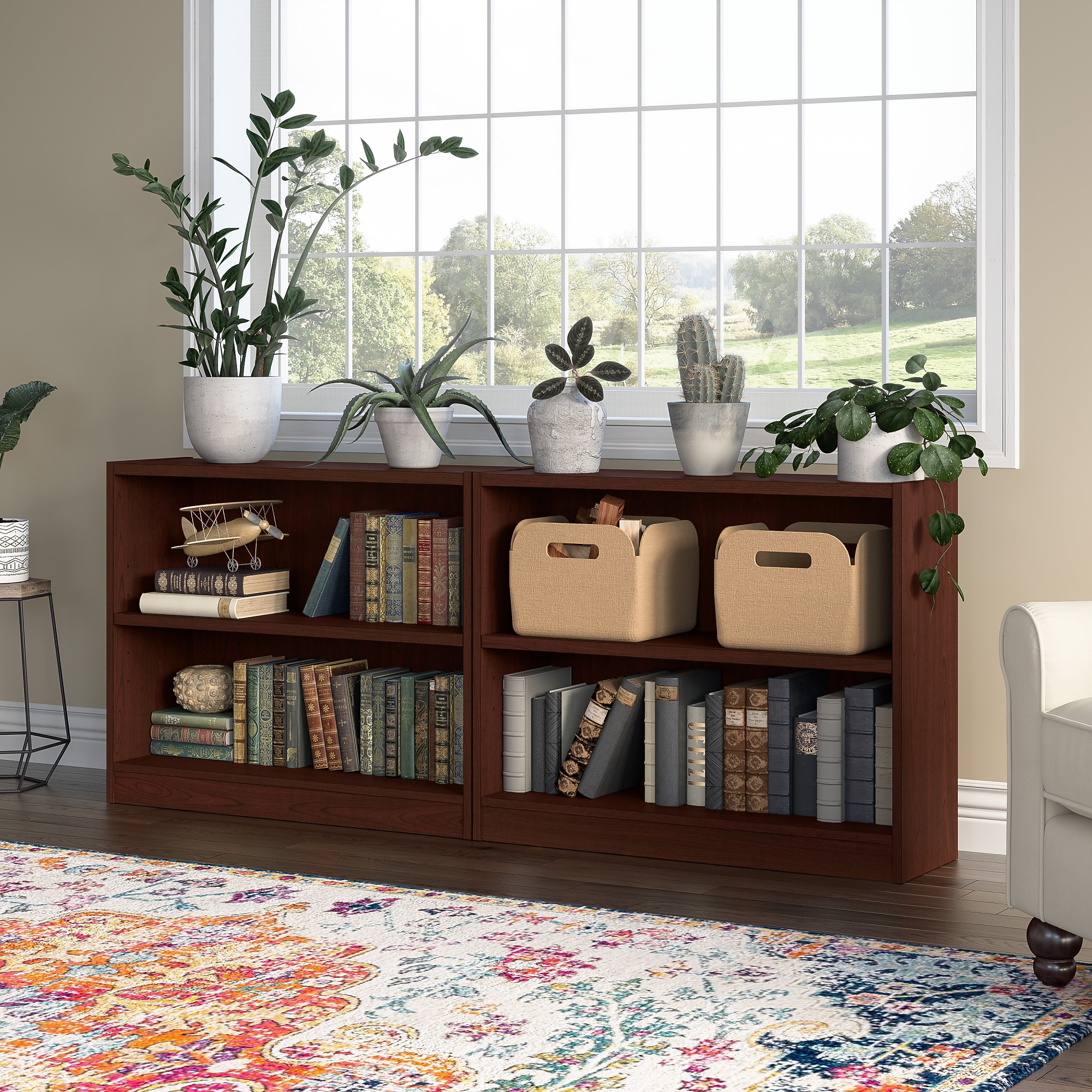 Bush Furniture Universal 30″H 2-Shelf Bookcase, Vogue Cherry, 2/Set (UB001VC) Sansujyuku sansujyuku.com