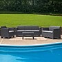 Flash Furniture Seneca Faux Rattan Chair, Loveseat, Sofa and Table Set, Dark Gray, 4/Set (DADSF123TDKGY)~#|#~758AF16B-AD77-459E-8DE4D07042FCC953_sc7