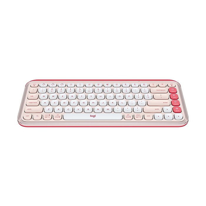 Logitech POP Icon Keys Wireless Keyboard, Rose/Off White (920