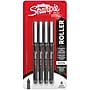 Sharpie Rollerball Pens, 0.5 mm, Needle Point, Black Ink, 4/Pack (2093222)~#|#~758B6FD2-5199-49BF-98ED50A7B6F4AD8B_sc7