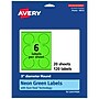 Avery Laser/Inkjet Multipurpose Circle Labels, 3" Dia., Neon Green, 120/Pack (94513)~#|#~758D2A17-87B4-4CC9-A69A1B1FBC5E6110_sc7