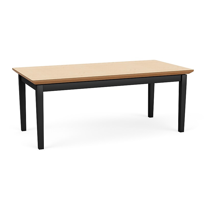 Lesro Amherst Steel 40"W x 20"D Laminate Coffee Table, Natural Maple/Black (AS0840.SBK.TNM) image 1