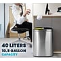 Alpine Industries Stainless Steel Open Top Dual Compartment Indoor Trash Can with Liners, 10.5 Gallon (ALP470-R-40L)~#|#~759A91DB-9876-43C4-9D620C60D1098759_sc7