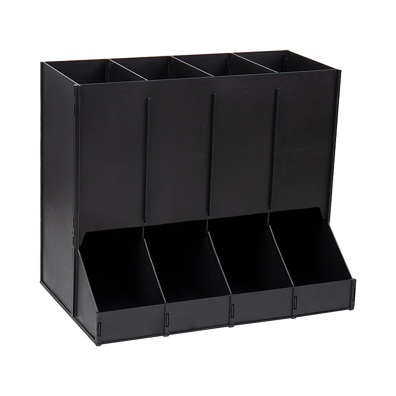 Mind Reader Plastic 4-Compartment Single Serve Coffee Pod Dispenser, 120 Pod Capacity, Black (CPODBK-BLK) image 1