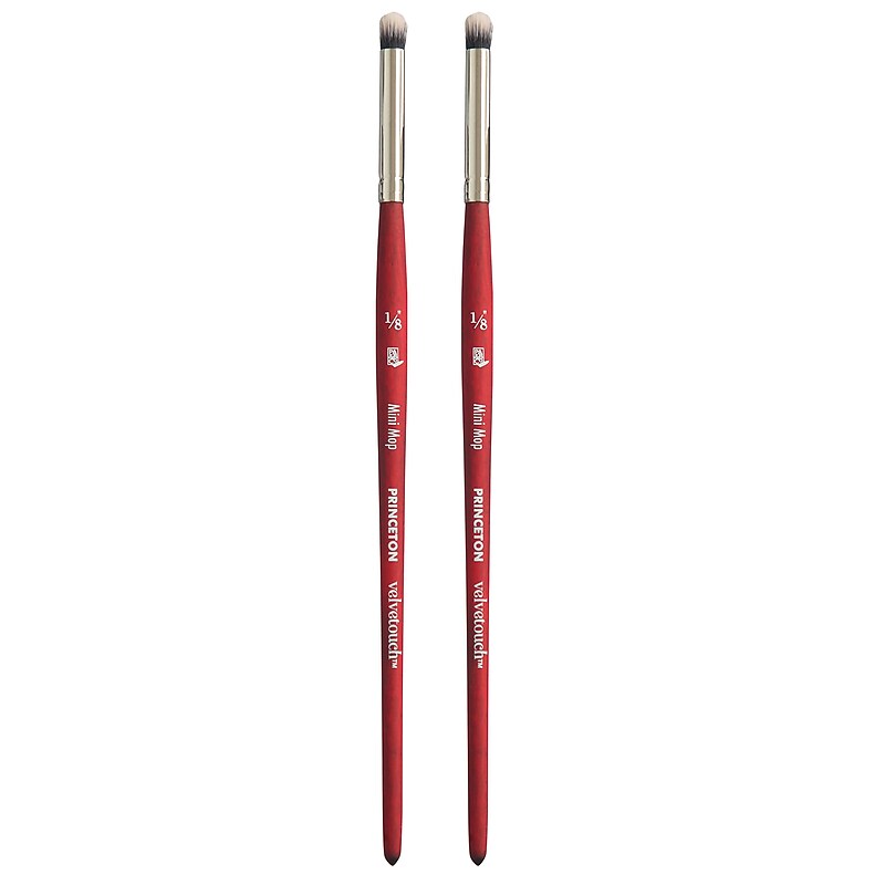 Princeton Velvetouch Mixed Media Synthetic Mini Mop Brush, 2/Pack (PBXP3950M012-2) image 1