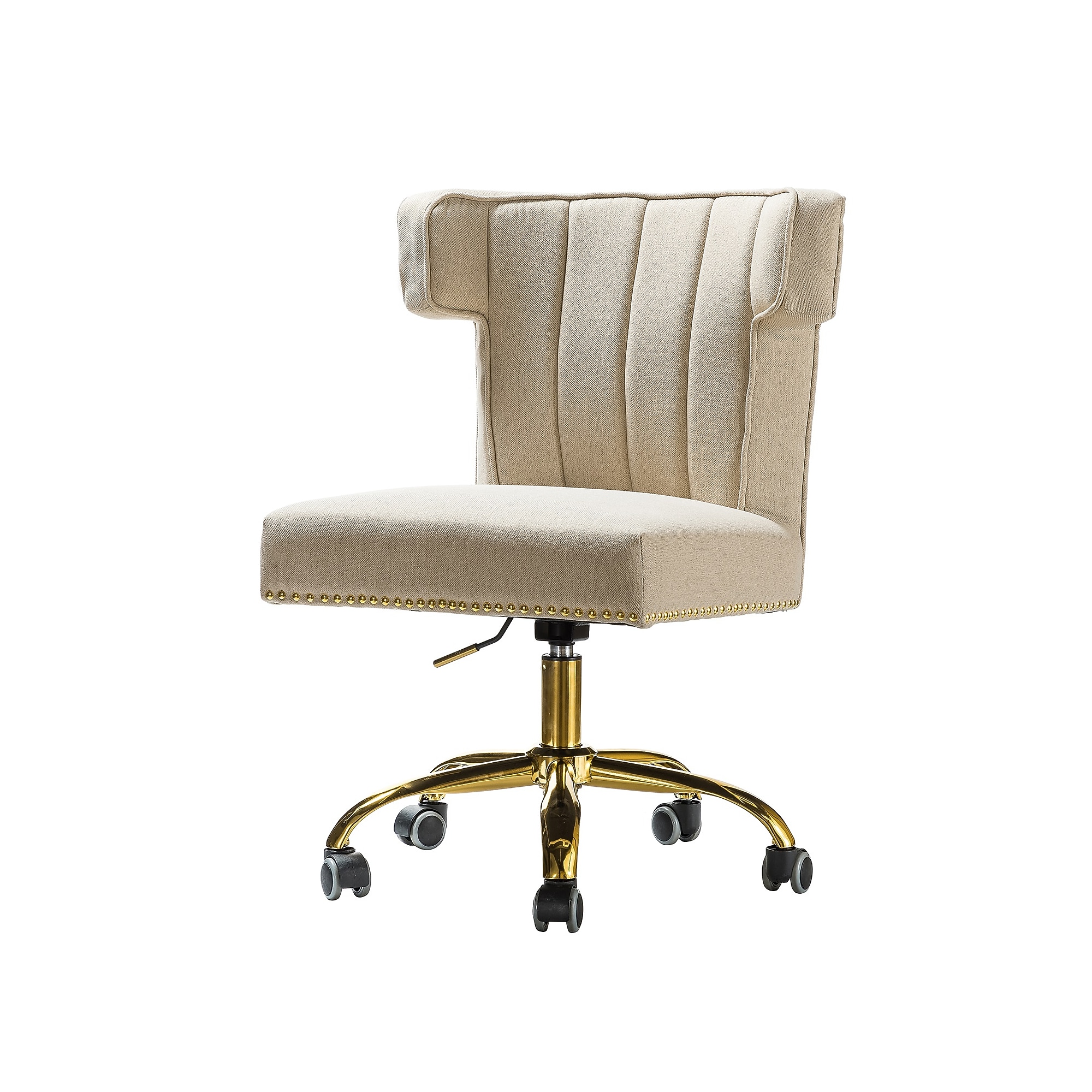 Karat Home Armless Polyester Swivel Task Chair, Tan (OFM0001-TAN) Sansujyuku sansujyuku.com