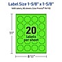 Avery Decorative Edge Multipurpose Labels, 1-5/8" x 1-5/8", Neon Green, 1600/Box (94110)~#|#~75A179CC-9FA1-4154-BF0579F135AC370D_sc7