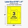 Avery Laser/Inkjet Sealing Labels, 5-7/8" x 4", Neon Yellow, 60 Labels/Pack (19479370801)~#|#~75A33146-1DC5-4B5A-AFA2EBDCB28E89FC_sc7