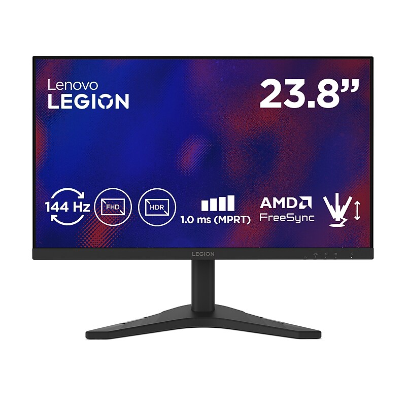 Lenovo Legion R24s 23.8" FHD 144Hz WLED Gaming Monitor, Black (68CBGAC2US) image 1