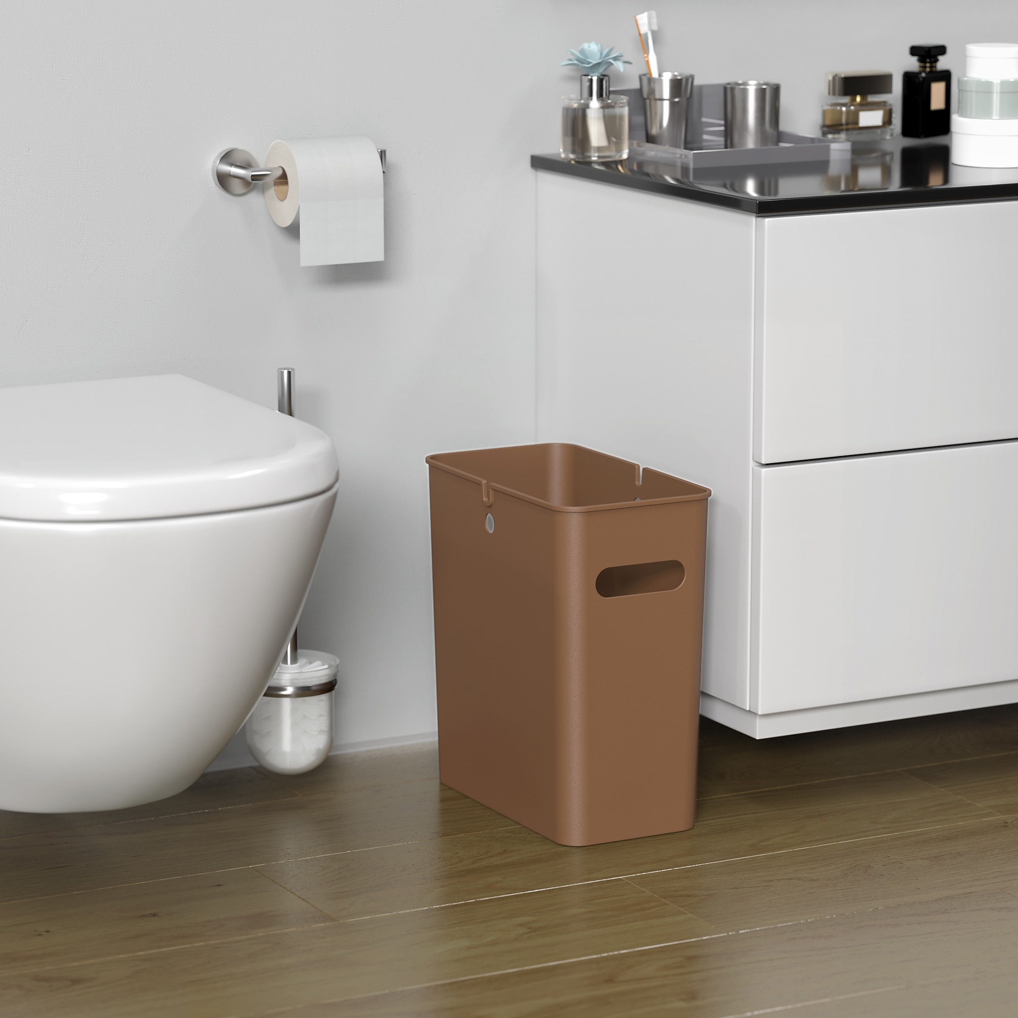 iTouchless SlimGiant Polypropylene Trash Can with no Lid, Toffee Brown, 4.2 gal., 6/Pack (SG105Nx6) Sansujyuku sansujyuku.com