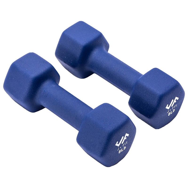 Jfit 8 lb. Neoprene Dumbbell, Navy Blue,Pair (J-DBN8SET) image 1