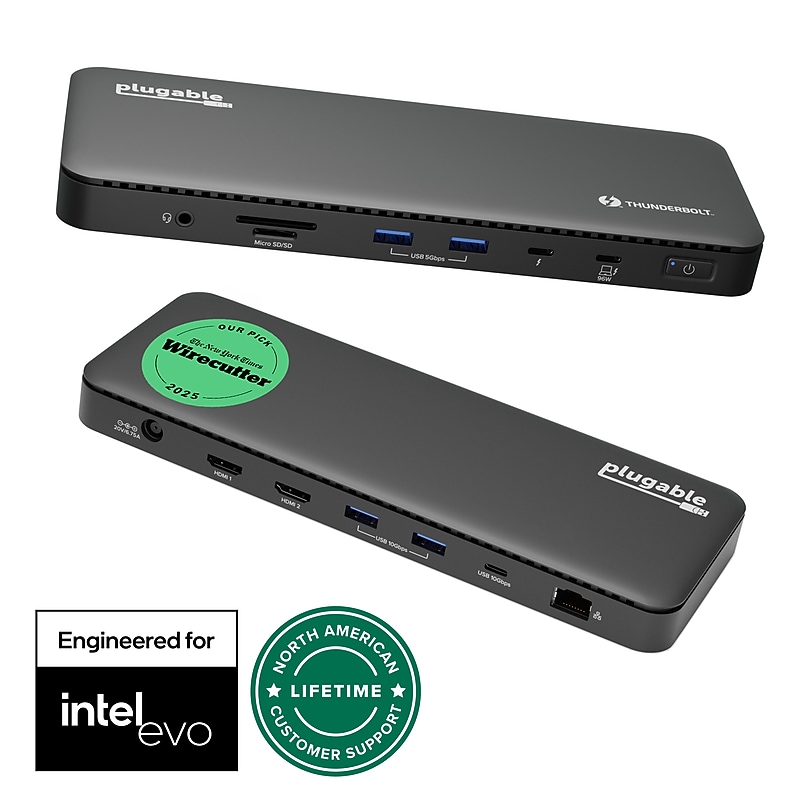 Plugable Thunderbolt 4 Dual Monitor Docking Station (TBT4-UD5) image 1