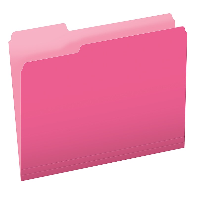 Pendaflex Recycled File Folder, 1/3-Cut Tab, Letter Size, Pink, 100/Box (42101/3PIN) image 1