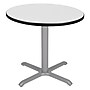 Regency Cain 30" Round Laminate X Base Breakroom Table, White/Grey (TB30RNDWHGY)~#|#~75B690D4-E98B-4B65-9825FCFF1354B38C_sc7