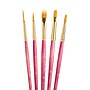 Princeton RealValue Mixed Media Gold Synthetic Taklon Brush, Pink, 5/Set, 3 Sets/Bundle (PBXPR9184-3)~#|#~75B6E49E-600A-488E-A355ECD6CF3EA7A5_sc7