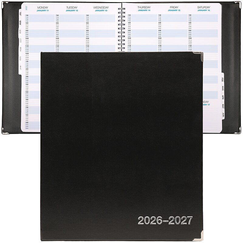 2026-2027 Excello Brands 8.5" x 11" Academic Year Executive Appointment Planner, Weekly/Monthly, 12 Month, Brown image 1