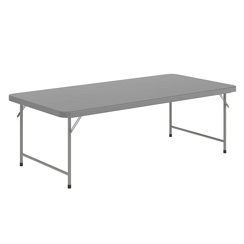 Flash Furniture Paige Rectangular Kid's Folding Table, 59" x 29", Granite Gray (RB3060KIDGY) image 1