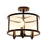 Lalia Home 3-Light 13" Farmhouse Glass and Metallic Accented LED Semi-flushmount, Matte Black (LHM-1000-BK)~#|#~75CC5C3E-DFA4-49E4-A1AA8D3DE9DA931F_sc7