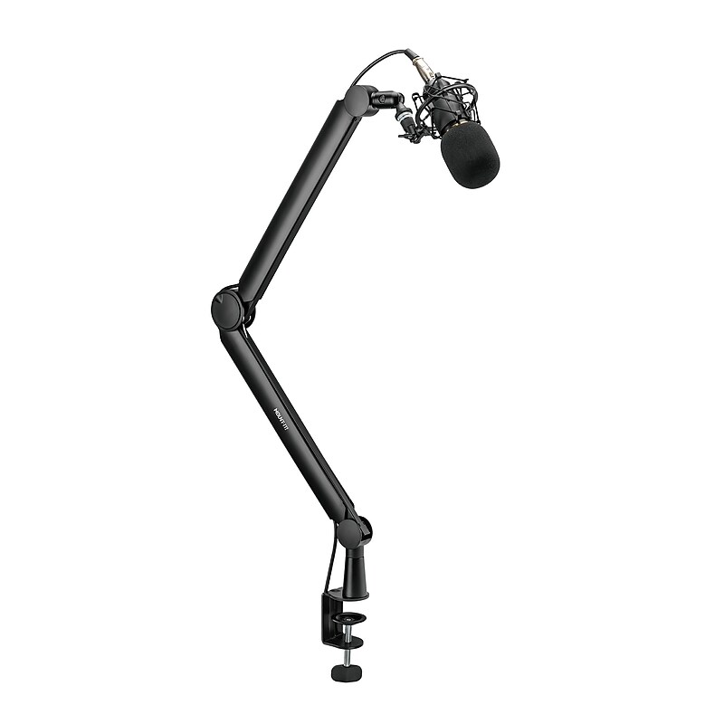 Mount-It! Full Motion Microphone Boom Arm for 3/8" & 5/8" Mic Mounts, Holds up to 2.2 lbs., Matte Black (MI-7611) image 1
